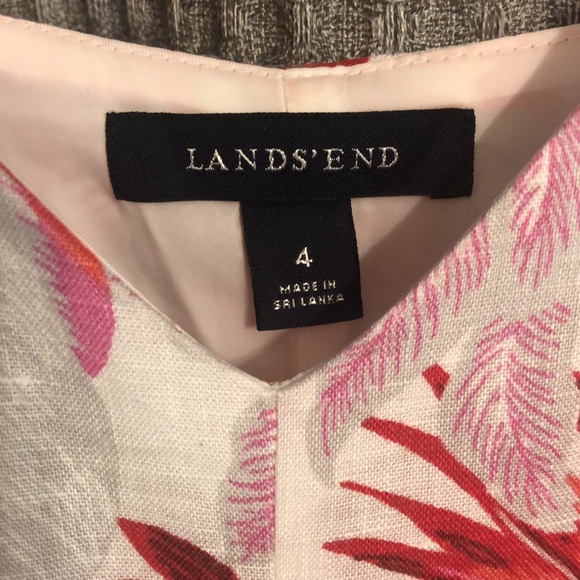 Lands End linen floral print dress 4 - Picture 4 of 7